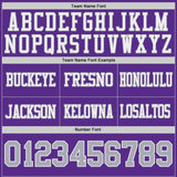 Custom Purple Gray-White Reversible Double Side Authentic Football Jersey