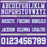 Custom Purple White-Light Blue Reversible Double Side Authentic Football Jersey