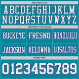 Custom Purple White-Teal Reversible Double Side Authentic Football Jersey