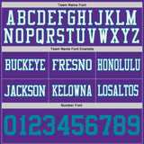 Custom Purple Teal-White Reversible Double Side Authentic Football Jersey