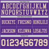 Custom Purple-Cream Reversible Double Side Authentic Football Jersey
