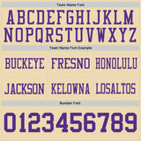 Custom Purple-Cream Reversible Double Side Authentic Football Jersey