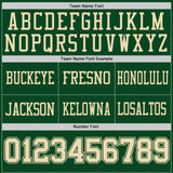 Custom Green-Cream Reversible Double Side Authentic Football Jersey