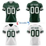 Custom Green-White Reversible Double Side Authentic Football Jersey