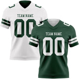 Custom Green-White Reversible Double Side Authentic Football Jersey