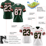 Custom Green White-Red Reversible Double Side Authentic Football Jersey
