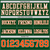 Custom Green Orange-White Reversible Double Side Authentic Football Jersey