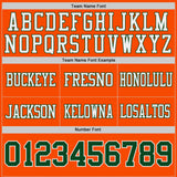 Custom Green Orange-White Reversible Double Side Authentic Football Jersey