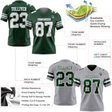 Custom Green White-Gray Reversible Double Side Authentic Football Jersey