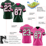 Custom Green White-Pink Reversible Double Side Authentic Football Jersey