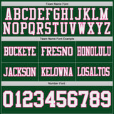 Custom Green White-Pink Reversible Double Side Authentic Football Jersey