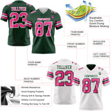 Custom Green Pink-White Reversible Double Side Authentic Football Jersey
