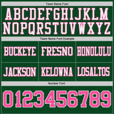 Custom Green Pink-White Reversible Double Side Authentic Football Jersey