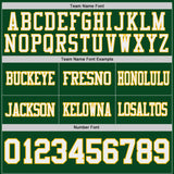 Custom Green White-Gold Reversible Double Side Authentic Football Jersey