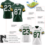 Custom Green-White Reversible Double Side Authentic Football Jersey