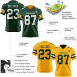 Custom Green-White Reversible Double Side Authentic Football Jersey
