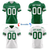 Custom Kelly Green-White Reversible Double Side Authentic Football Jersey