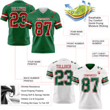 Custom Kelly Green Red-White Reversible Double Side Authentic Football Jersey