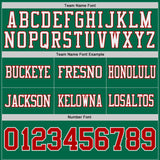 Custom Kelly Green Red-White Reversible Double Side Authentic Football Jersey