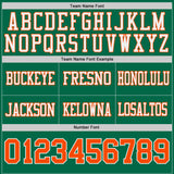 Custom Kelly Green Orange-White Reversible Double Side Authentic Football Jersey
