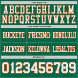 Custom Kelly Green White-Orange Reversible Double Side Authentic Football Jersey