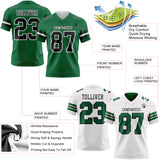 Custom Kelly Green Black-White Reversible Double Side Authentic Football Jersey