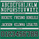 Custom Kelly Green Black-White Reversible Double Side Authentic Football Jersey