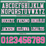 Custom Kelly Green Pink-White Reversible Double Side Authentic Football Jersey