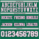 Custom Kelly Green White-Pink Reversible Double Side Authentic Football Jersey