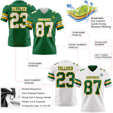 Custom Kelly Green White-Gold Reversible Double Side Authentic Football Jersey