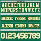Custom Kelly Green White-Gold Reversible Double Side Authentic Football Jersey