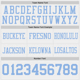 Custom Light Blue-White Reversible Double Side Authentic Football Jersey