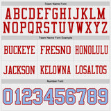 Custom Light Blue White-Red Reversible Double Side Authentic Football Jersey