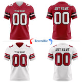 Custom Cardinal White-Black Reversible Double Side Authentic Football Jersey