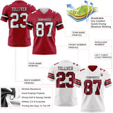 Custom Cardinal White-Black Reversible Double Side Authentic Football Jersey
