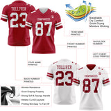 Custom Cardinal-White Reversible Double Side Authentic Football Jersey