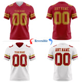 Custom Cardinal-Old Gold Reversible Double Side Authentic Football Jersey
