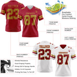 Custom Cardinal-Old Gold Reversible Double Side Authentic Football Jersey