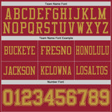 Custom Cardinal-Old Gold Reversible Double Side Authentic Football Jersey