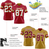 Custom Cardinal White-Old Gold Reversible Double Side Authentic Football Jersey