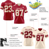 Custom Cardinal-Cream Reversible Double Side Authentic Football Jersey