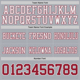 Custom Cardinal White-Gray Reversible Double Side Authentic Football Jersey