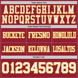 Custom Cardinal White-Gold Reversible Double Side Authentic Football Jersey