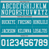 Custom Teal-White Reversible Double Side Authentic Football Jersey
