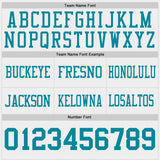 Custom Teal-White Reversible Double Side Authentic Football Jersey
