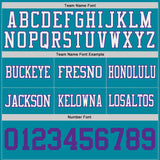 Custom Teal Purple-White Reversible Double Side Authentic Football Jersey