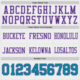 Custom Teal Purple-White Reversible Double Side Authentic Football Jersey