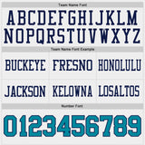 Custom Teal White-Navy Reversible Double Side Authentic Football Jersey