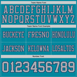 Custom Teal Gray-Navy Reversible Double Side Authentic Football Jersey