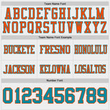 Custom Teal White-Orange Reversible Double Side Authentic Football Jersey